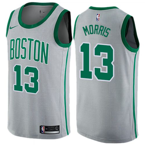 Men Boston Celtics 13 Marcus Morris Gray Nike Swingman City Edition NBA Jersey